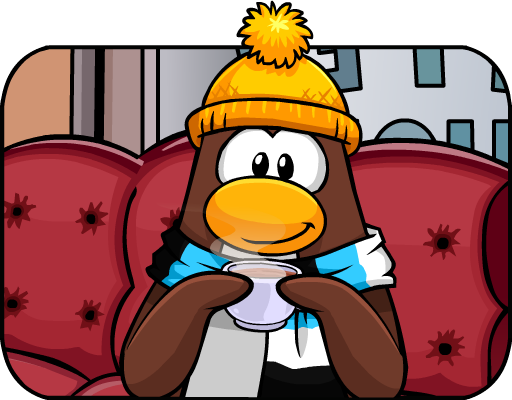 Pingüino sentado en un sillón de la isla.